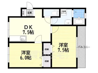 権内マンション【201号室】の間取り