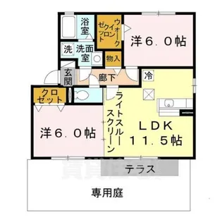 エバーグリーン【1階】の間取り