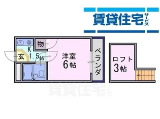 上品寺ハイツ【2階】の間取り