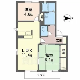 ライン大和C【102号室】の間取り
