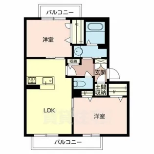 クイーンズ八木 B棟【2階】の間取り