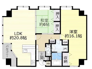 セイワパレス四天王寺【5階】の間取り