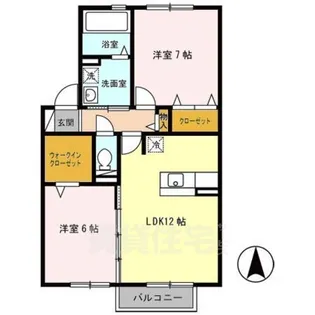 カメリアA棟【2階】の間取り