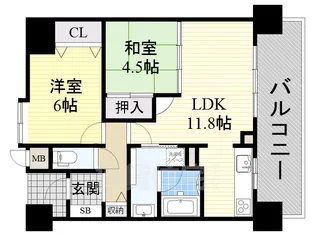 大阪府堺市堺区中安井町3丁【マンション】の間取り