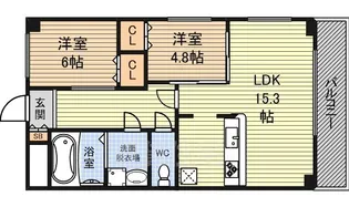 2LDKの間取り画像