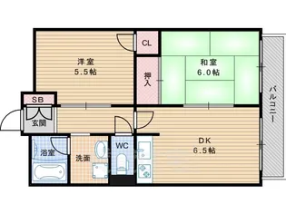 ルミネス阪南【2階】の間取り