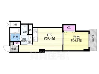 賀陽コーポラス【7階】の間取り