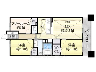 リエトコート丸の内【13階】の間取り