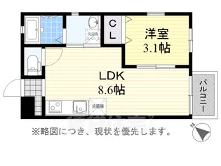 Le Gioieささしまライブ駅【3階】の間取り