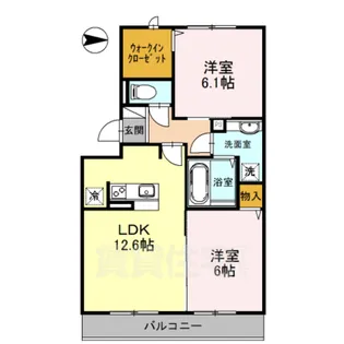 ラフィーネ大和八木W棟【305号室】の間取り
