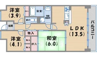 アバンティ御代開【1階】の間取り
