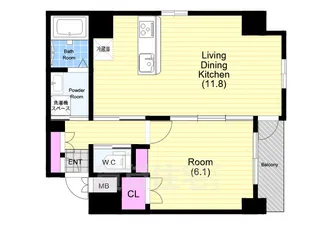 KONA天神橋【2階】の間取り