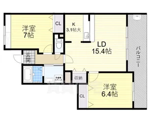 サングレース豊中 【2階】の間取り
