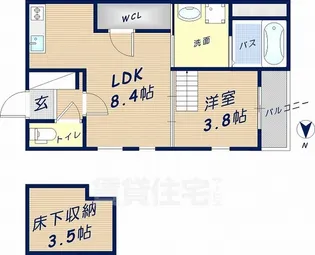 ハーモニーテラス花園東1【1階】の間取り