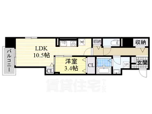 1LDKの間取り画像