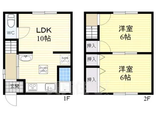大阪府三島郡島本町広瀬5丁目【テラスハウス】の間取り