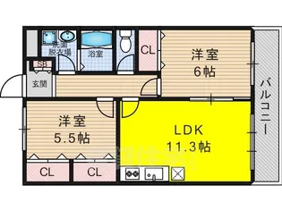 シャトー志水【4階】の間取り