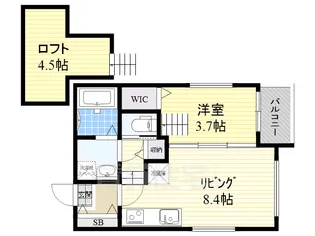 スヴニール伝馬【1階】の間取り