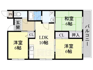 第2パークハイツ橋の内【3階】の間取り
