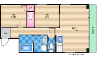 ハイムタイヨー1【6階】の間取り