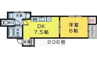 ブライトン三国ヶ丘【2階】の間取り