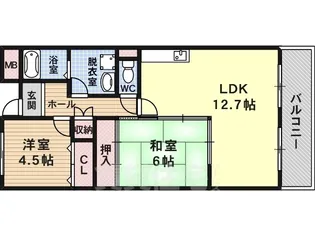 プライムヒル藤井寺【1階】の間取り
