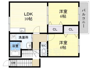 コスモハイツセブン【2階】の間取り