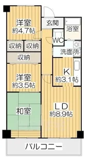 リアンジェ泉大津【2階】の間取り