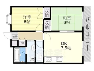 ジュネス春日【1階】の間取り