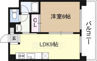 イーズプラザ東三国【4階】の間取り