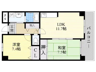 大阪府堺市堺区向陵中町3丁【マンション】の間取り
