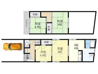 大阪府高槻市宮田町1丁目【一戸建】の間取り