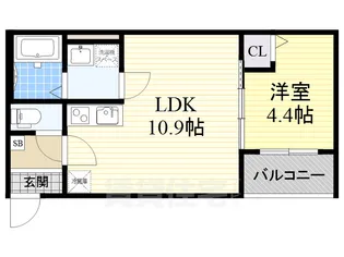 大阪府大阪市住吉区山之内1丁目【アパート】の間取り