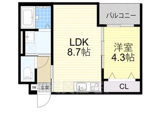 大阪府大阪市住吉区山之内1丁目【アパート】の間取り