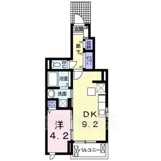 アマルフィ伏見桃山【1階】の間取り