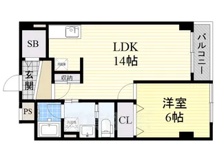 プール・トゥジュールブラン【1階】の間取り