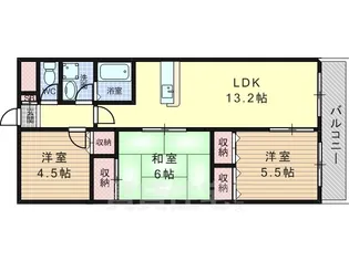 ヴェルジュール桂川【3階】の間取り