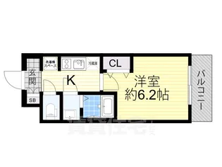 プレサンス上町台 夕陽丘【1階】の間取り
