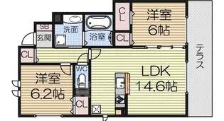 エーデル浜寺【1階】の間取り