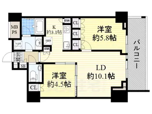 プラウドタワー覚王山【14階】の間取り