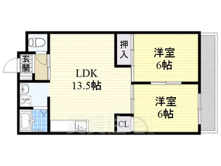 サニーコーポ西口【4階】の間取り