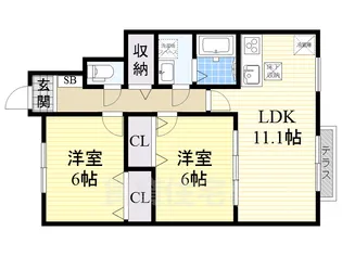 アーバン新家【1階】の間取り