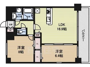 プレスティ則武【9階】の間取り