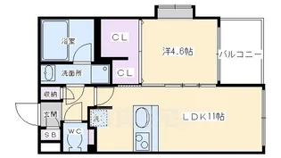 パレスリヴェール【4階】の間取り