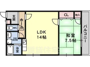 1LDKの間取り画像