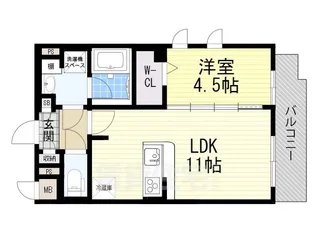 1LDKの間取り画像