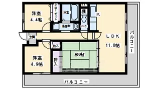 ラ・シーム・フルール石津【3階】の間取り