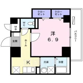 クラウザン徳川【8階】の間取り