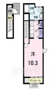 大阪府堺市西区鶴田町【アパート】の間取り