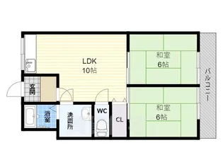 ハイツせせらぎ北棟【1階】の間取り